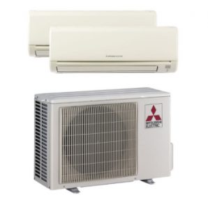 wall mounted Mitsubishi ductless mini split system