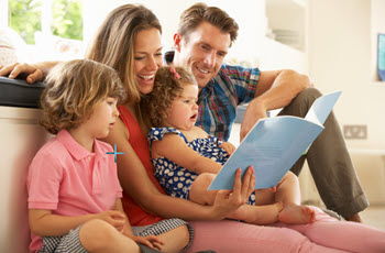 happy family in air conditioning