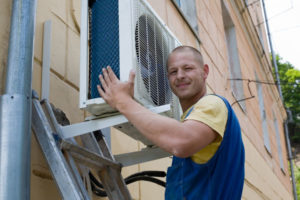 image of a ductless mini-split system installation