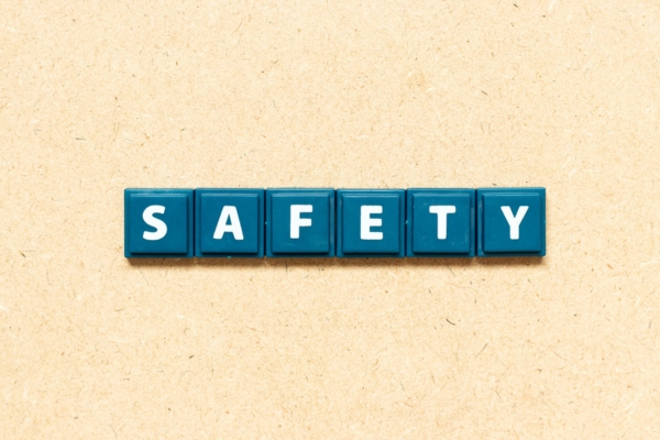 Safety spelled using letter chips
