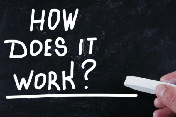 how does it work written on a chalkboard depicting power generator