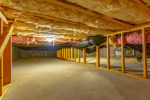 image of crawl space in home with insulation
