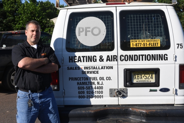 PFO Heating & Air Conditioning HVAC technician and service van