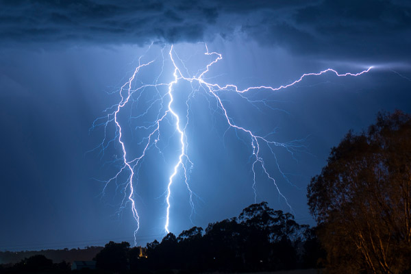 image of a lightening storm depicting power outage and standby generator