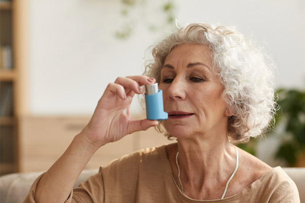 image of a woman with resipratory issues due to dry air in winter