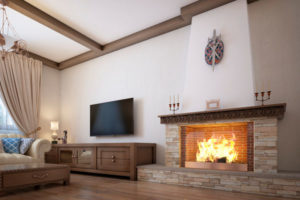 image of a fireplace depicting fireplace vs furnace efficiency
