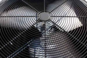 image of an hvac system condenser fan close-up