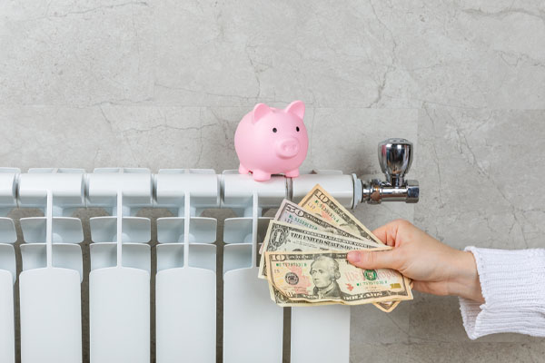 image of radiator depicting saving money on oil heating costs