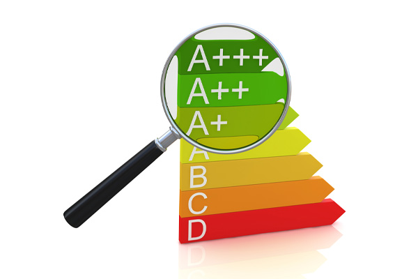 image of a energy efficiency rating chart depicting home efficiency of oil-fired home heating systems