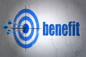 image of the word benefits depicting advantages of oil filter replacements