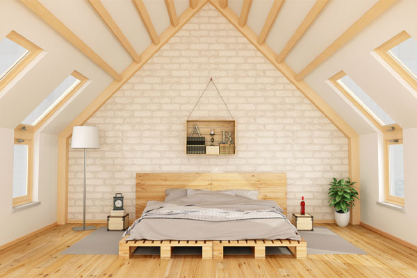 attic bedroom depicting attic air conditioning options