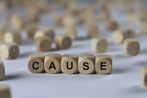 CAUSE spelled using wooden letter cubes