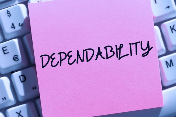 DEPENDABILITY written on a purple sticky note depicting heating oil