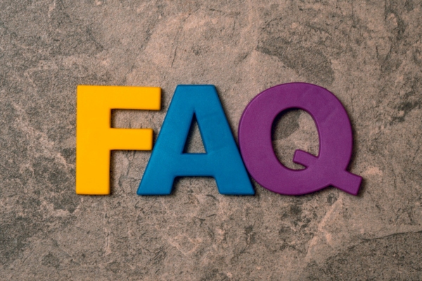 FAQ spelled using colorful 3D letters depicting Summer Power Outages questions