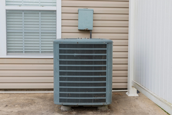 central air conditioning installed in a patio
